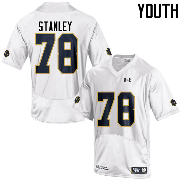 Youth NCAA Notre Dame Fighting Irish #78 Ronnie Stanley Stitched College Under Armour Authentic White Football Jersey JN10Q81GA